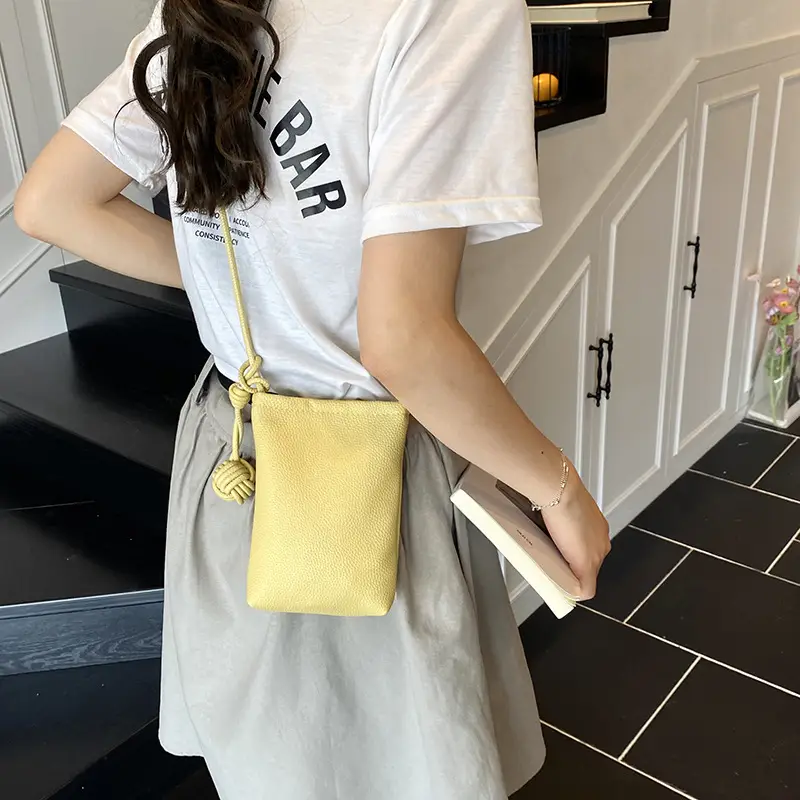 Beige Crossbody Phone Bag with Knot Detail 2025