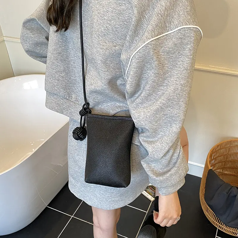 Beige Crossbody Phone Bag with Knot Detail 2025