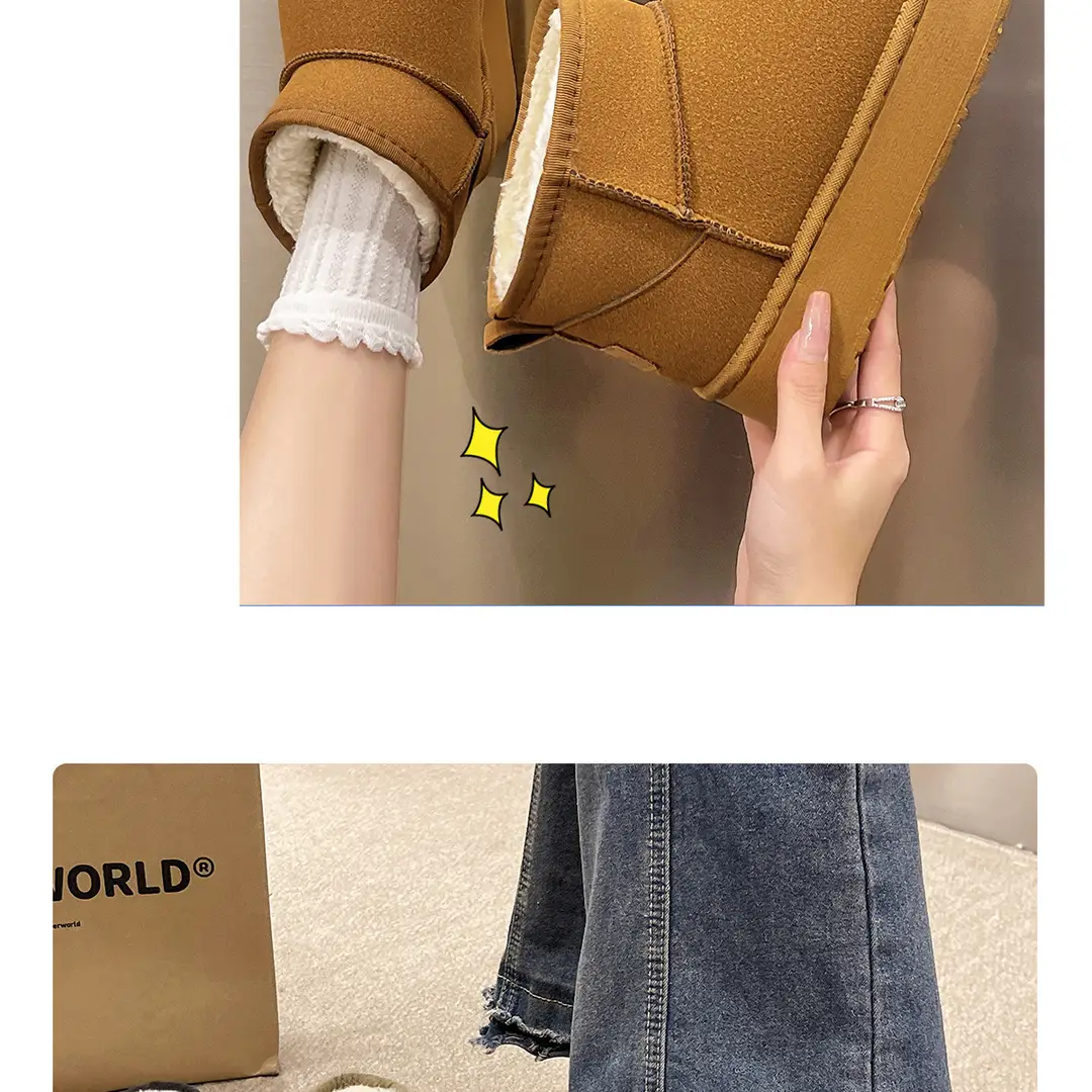 Thick-Soled Plus Velvet Snow Boots for Women's Outer Wear Thick-Soled Winter New Fur Integrated Short Boots Non-Slip Plush Cotton Shoes — feature 16