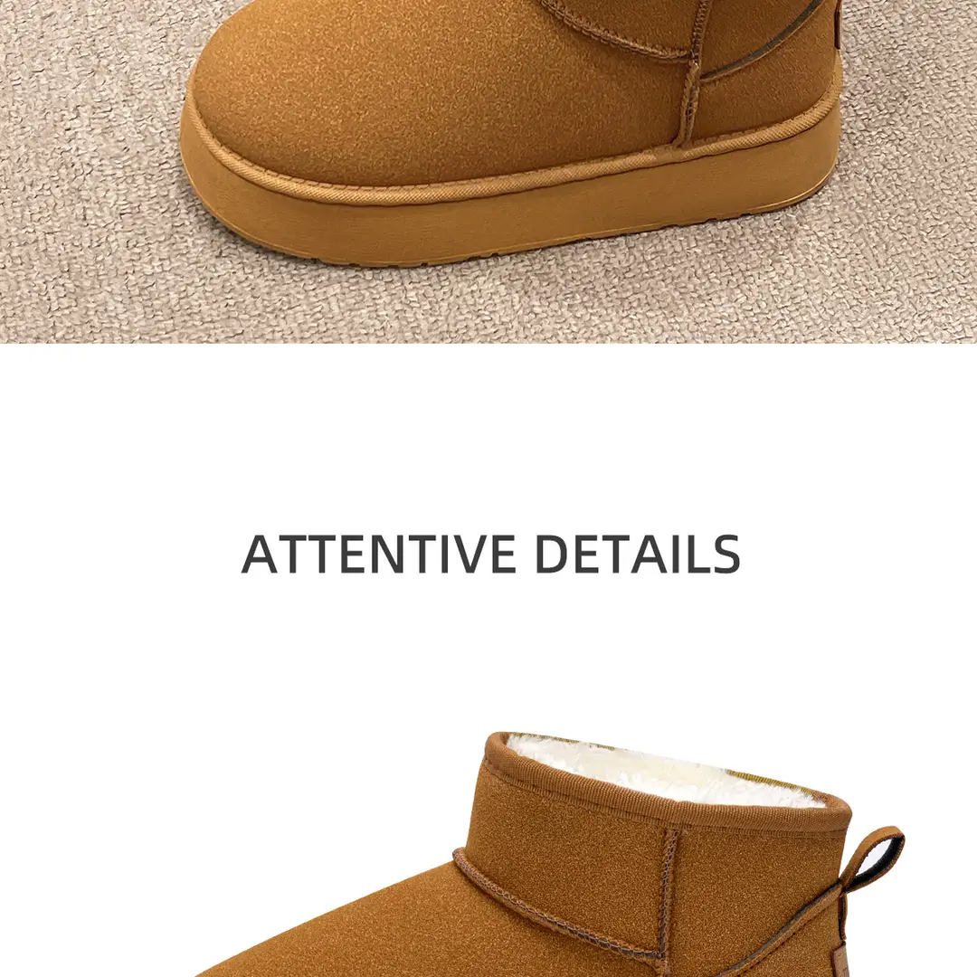 Thick-Soled Plus Velvet Snow Boots for Women's Outer Wear Thick-Soled Winter New Fur Integrated Short Boots Non-Slip Plush Cotton Shoes — feature 22