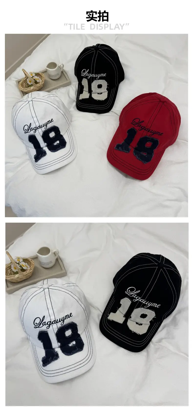 Korean Ig 18 Cap Women All Season Vintage Distressed — feature 2