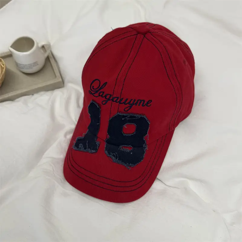 Korean Ig 18 Cap Women All Season Vintage Distressed - Image 2