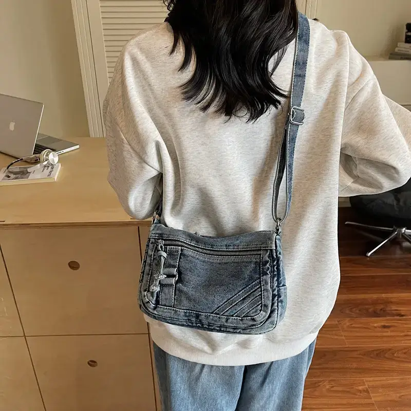 Denim Crossbody Bag Women 2025 Washed Mobile Phone Bag - Image 5
