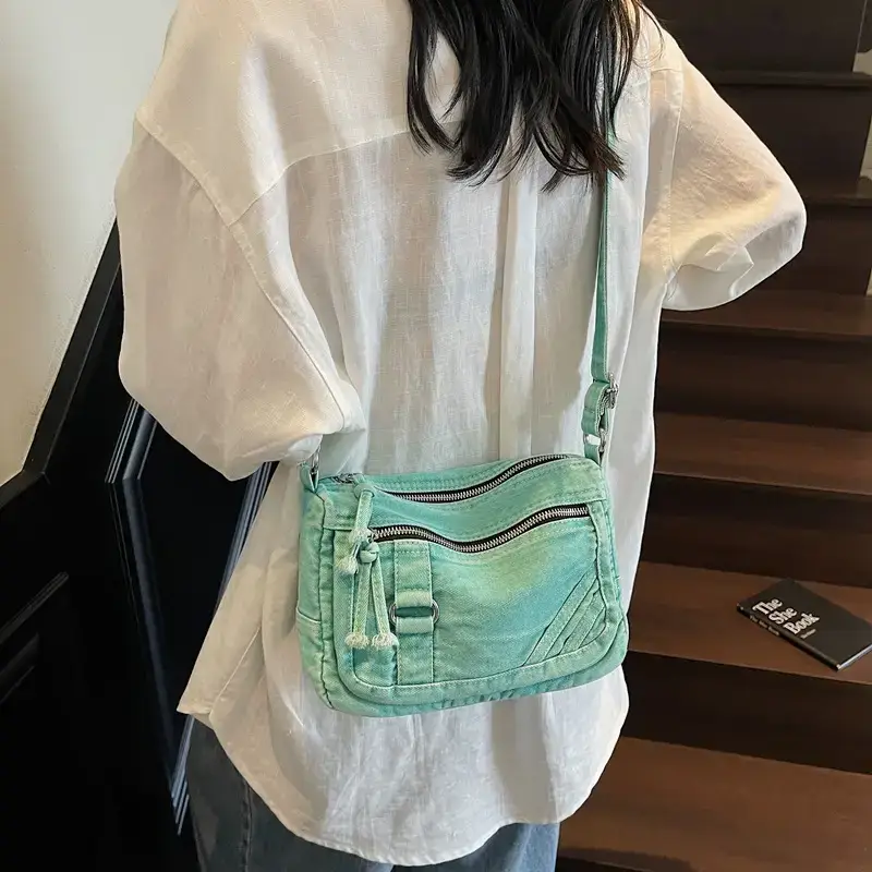 Denim Crossbody Bag Women 2025 Washed Mobile Phone Bag - Image 7