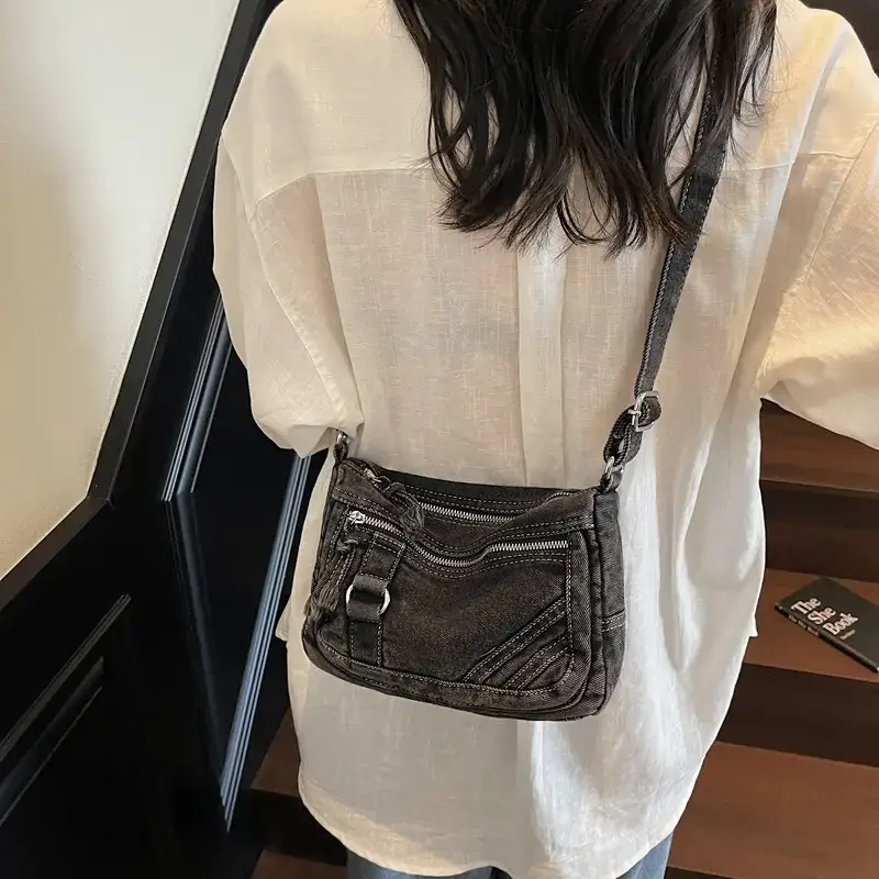 Denim Crossbody Bag Women 2025 Washed Mobile Phone Bag - Image 8