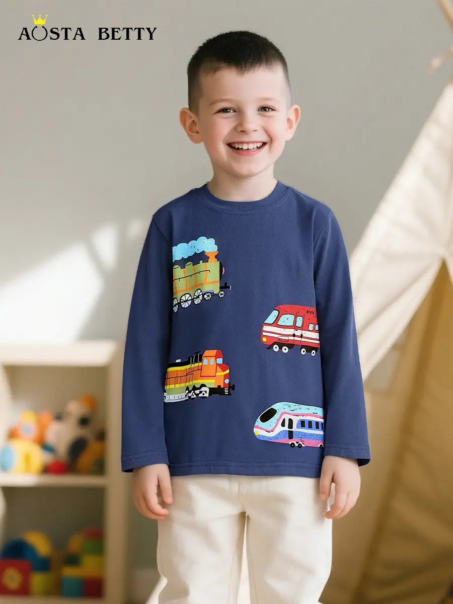 Autumn New Boys Long Sleeve T-Shirt European American Style - Image 2