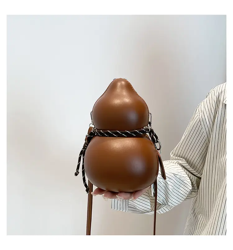 Cute Gourd Crossbody Bag for Women Brown — feature 14