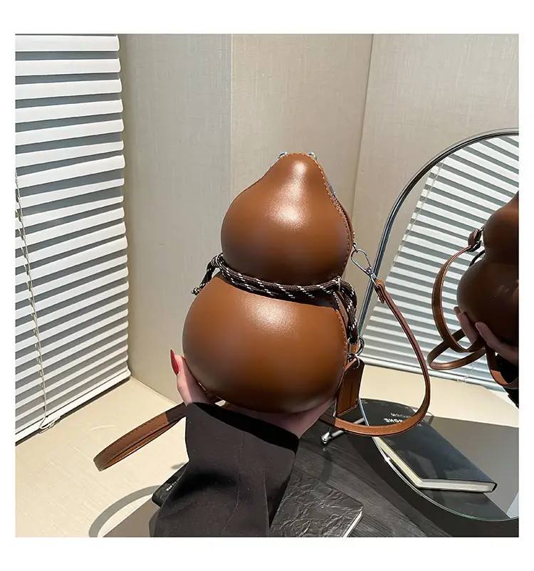 Cute Gourd Crossbody Bag for Women Brown — feature 26