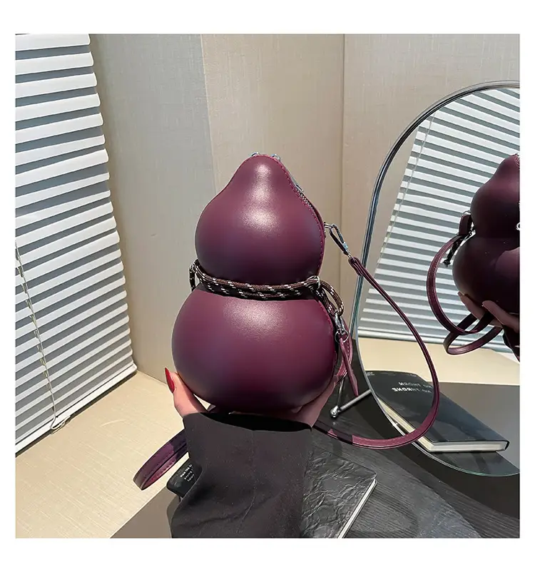 Cute Gourd Crossbody Bag for Women Brown — feature 29