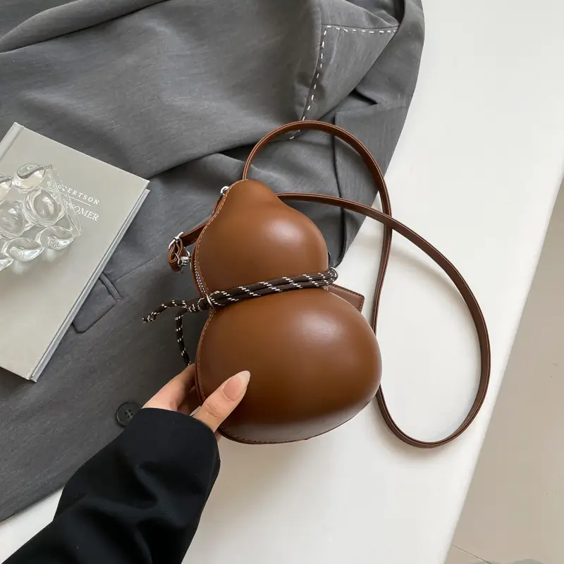 Cute Gourd Crossbody Bag for Women Brown