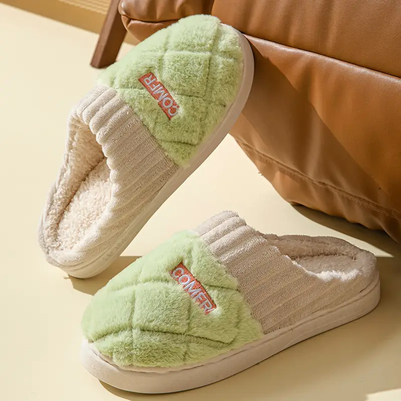 Cotton Slippers for Men for Autumn and Winter Outdoor Wear 2026 New Style Home Indoor Non-Slip Thick-Soled Warm Plush Cotton Slippers for Men