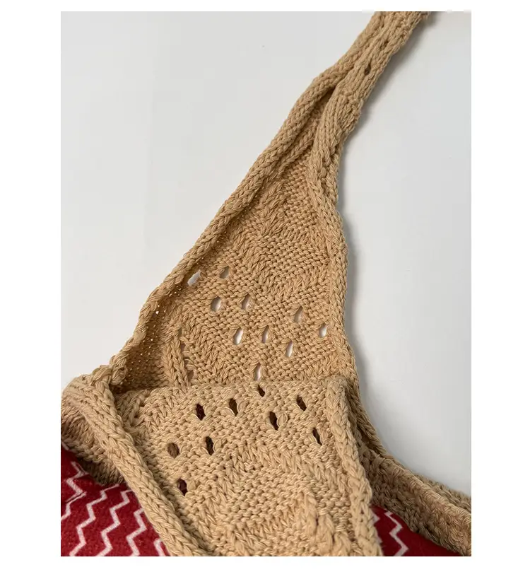 Retro Knitted Tassel Bag with Fish Design — feature 7
