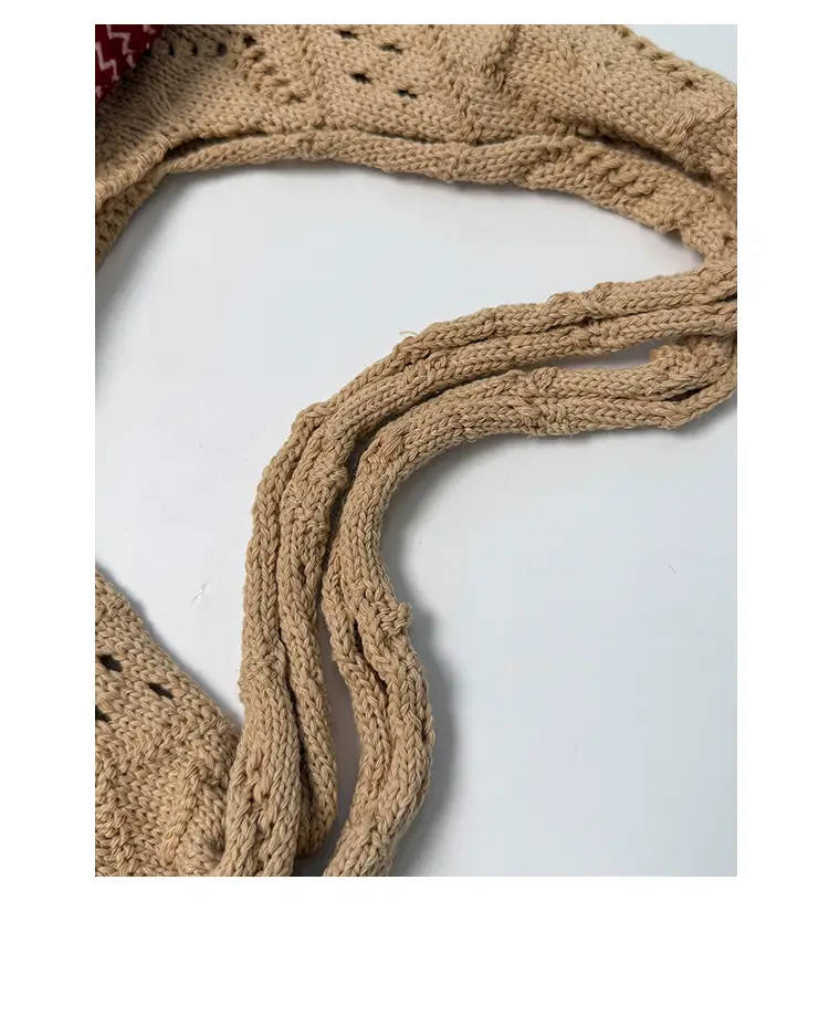 Retro Knitted Tassel Bag with Fish Design — feature 8
