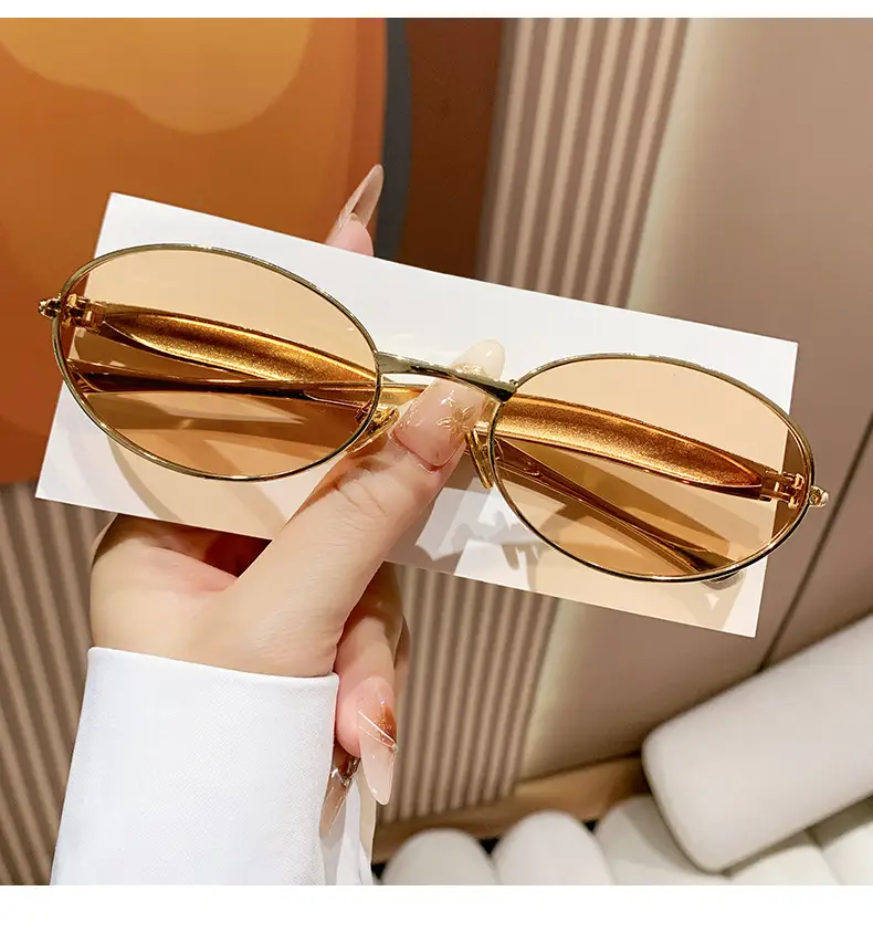 Wide Metal Sunglasses Oval Small Frame 2025 β feature 3
