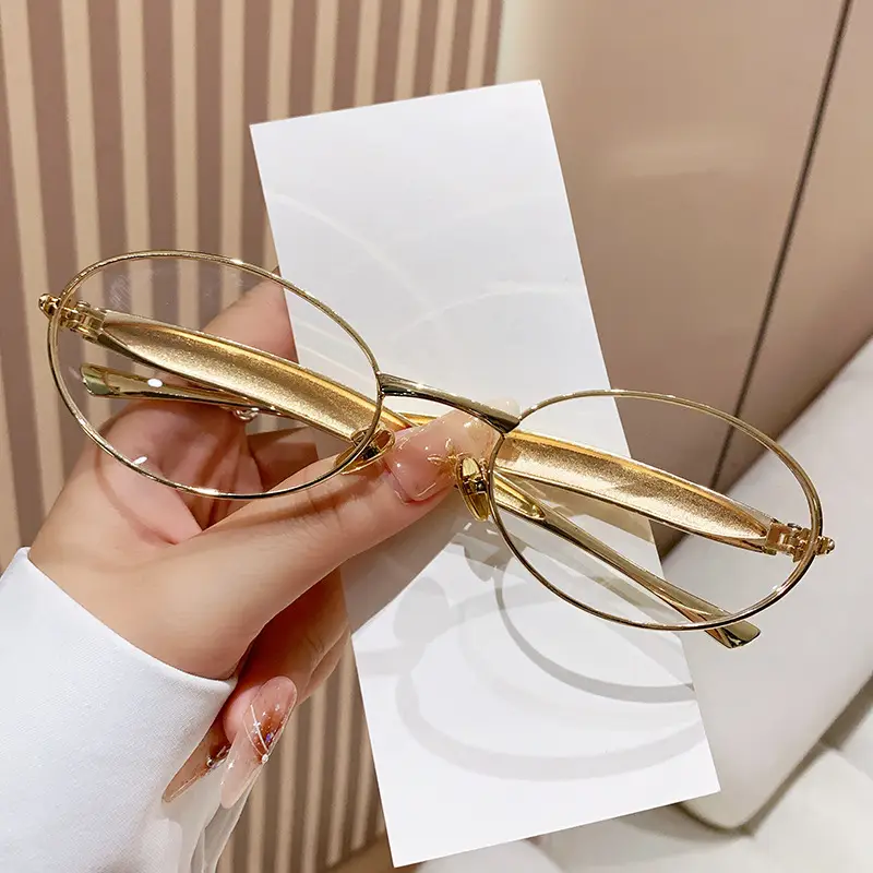 Wide Metal Sunglasses Oval Small Frame 2025 - Image 8