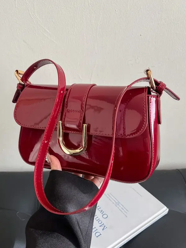 Red Square Shoulder Crossbody Bag for Women - Image 4