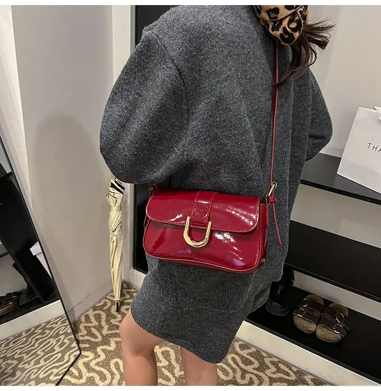 Red Square Shoulder Crossbody Bag for Women — feature 10