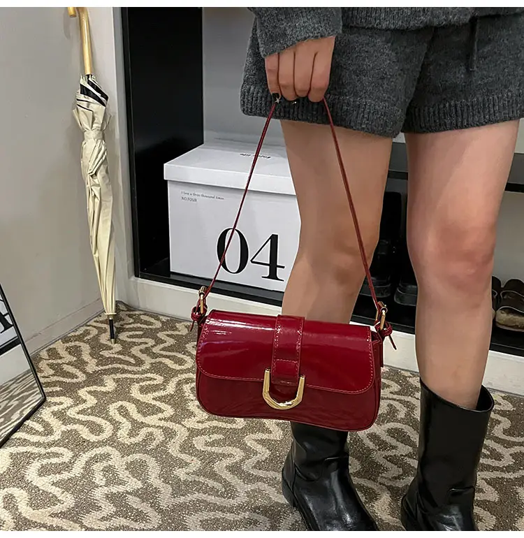 Red Square Shoulder Crossbody Bag for Women — feature 12