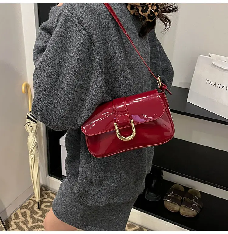 Red Square Shoulder Crossbody Bag for Women — feature 13