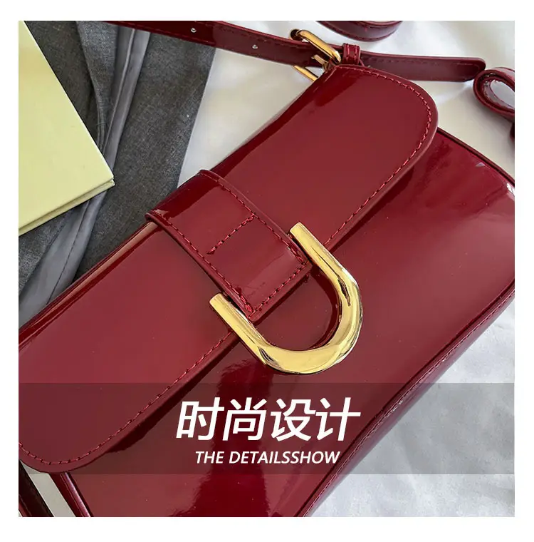 Red Square Shoulder Crossbody Bag for Women — feature 4