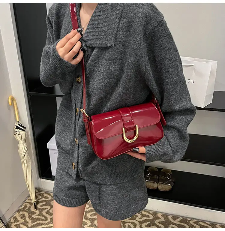 Red Square Shoulder Crossbody Bag for Women — feature 9