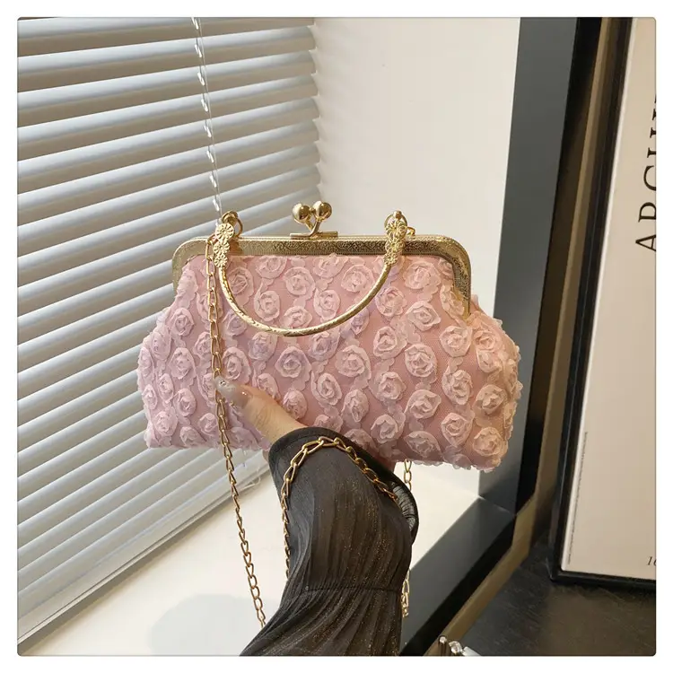 Pink Pearl Embroidered Shoulder Bag for Women — feature 24