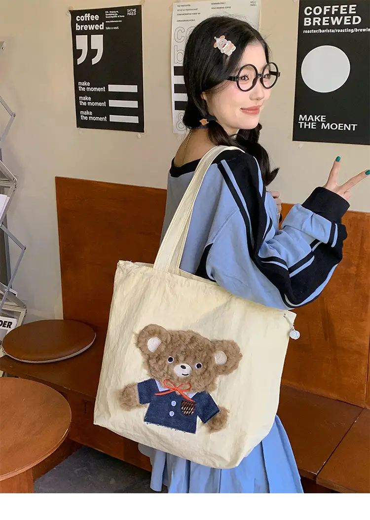 Cute Teddy Bear One Shoulder Bag for Women Large Capacity — feature 21