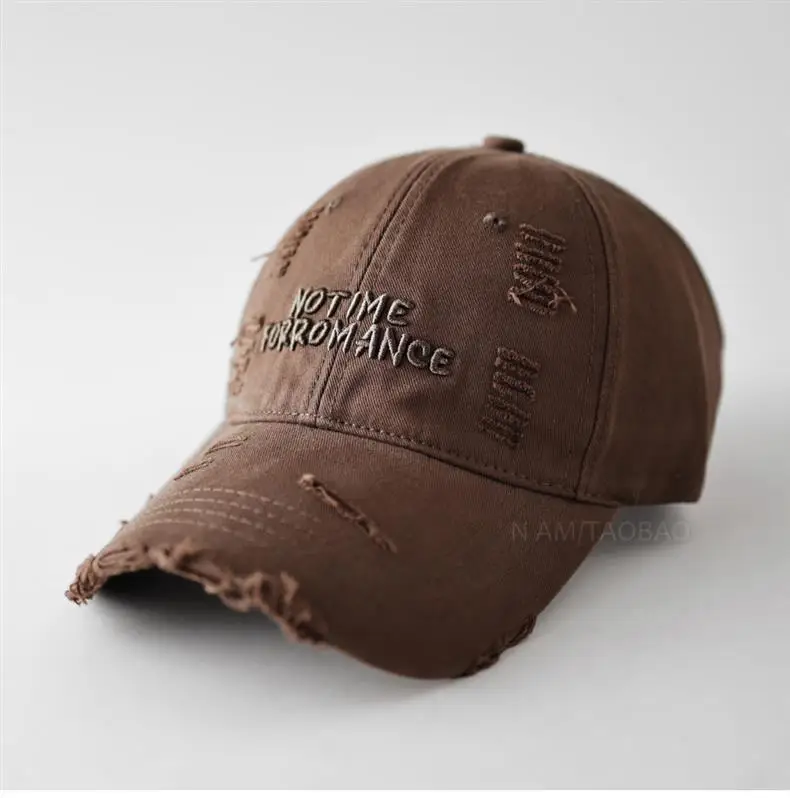 Women's Brown 3D Letter Hole Cap with Ponytail — feature 10