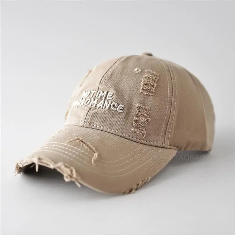 Women's Brown 3D Letter Hole Cap with Ponytail — feature 19
