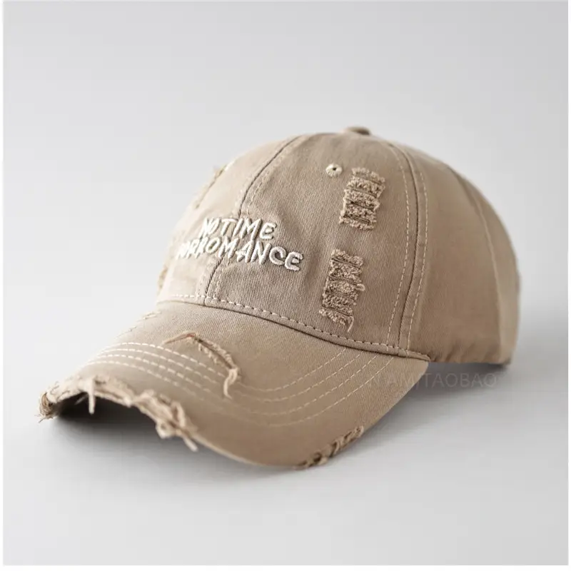Women's Brown 3D Letter Hole Cap with Ponytail - Image 9