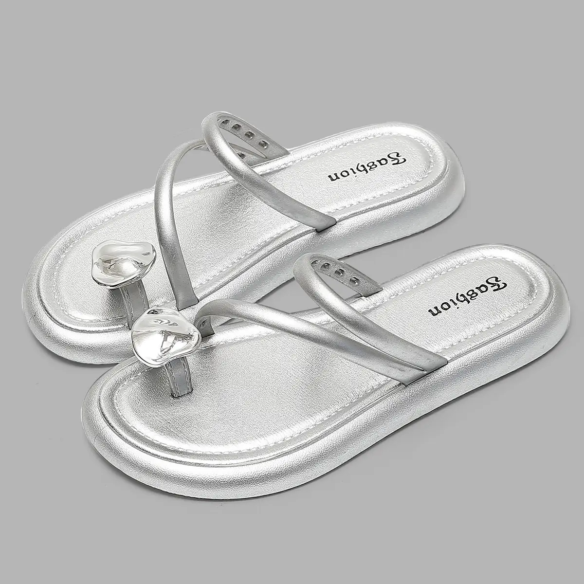 Women's Black & Beige Flat Slippers Summer - Image 6