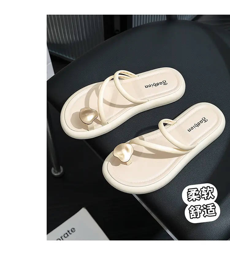 Women's Black & Beige Flat Slippers Summer — feature 11