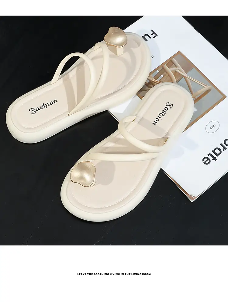 Women's Black & Beige Flat Slippers Summer — feature 14