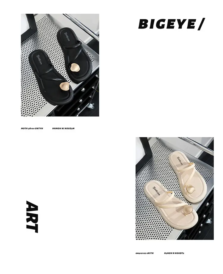 Women's Black & Beige Flat Slippers Summer — feature 6