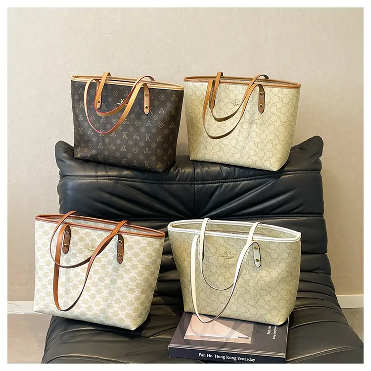 Large Capacity Women's Beige Monogram Shoulder Bag — feature 24