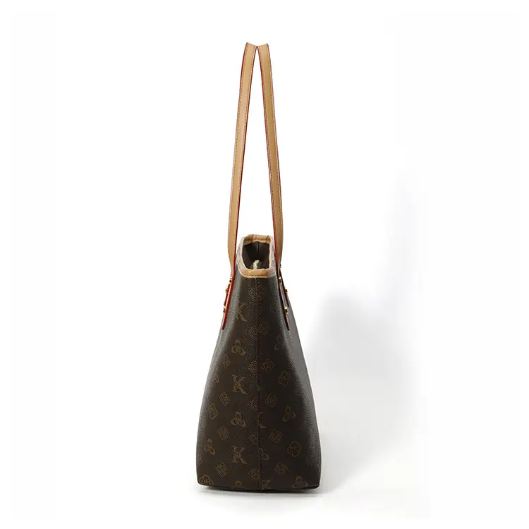 Large Capacity Women's Beige Monogram Shoulder Bag — feature 3