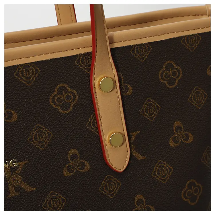 Large Capacity Women's Beige Monogram Shoulder Bag — feature 5