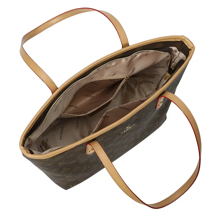 Large Capacity Women's Beige Monogram Shoulder Bag — feature 7