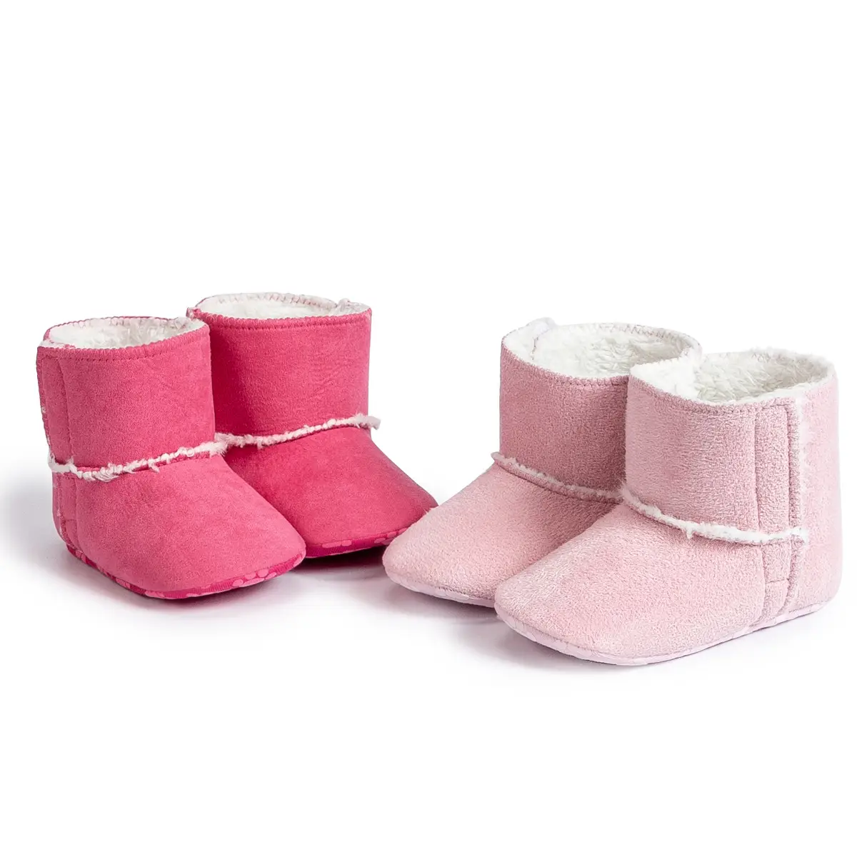 Pink Fleece Lined Baby Boots 0-18 Months - Image 3