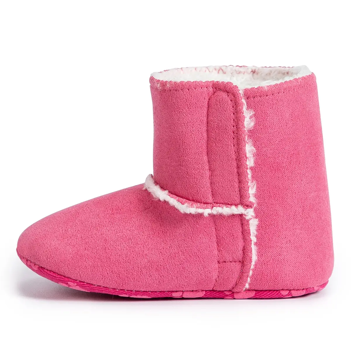 Pink Fleece Lined Baby Boots 0-18 Months - Image 5