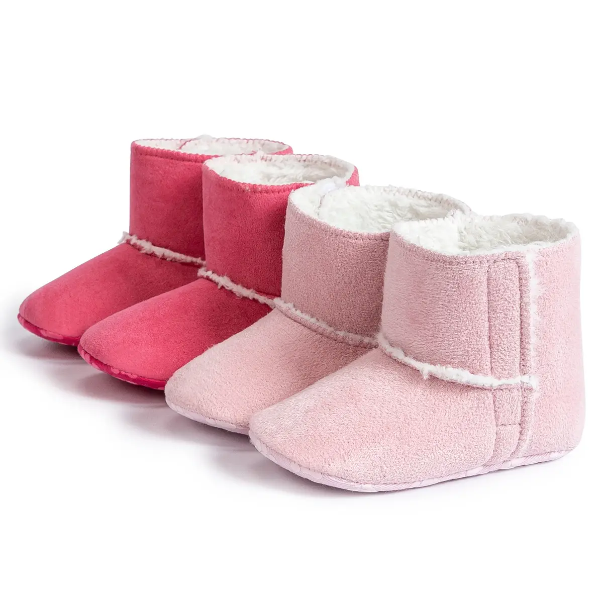 Pink Fleece Lined Baby Boots 0-18 Months - Image 7