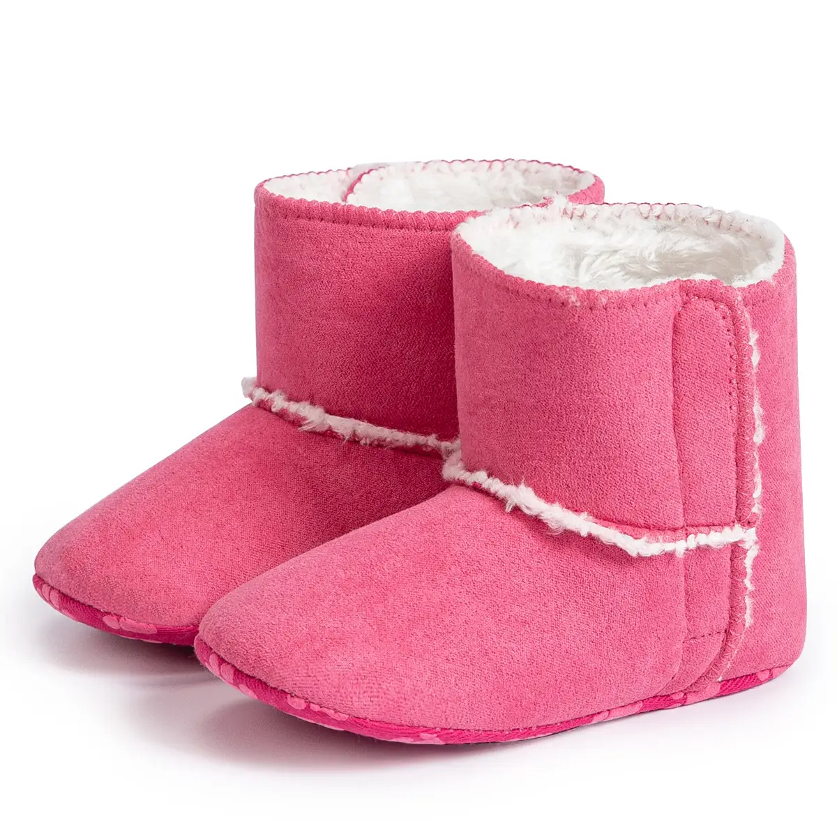 Pink Fleece Lined Baby Boots 0-18 Months — feature 10