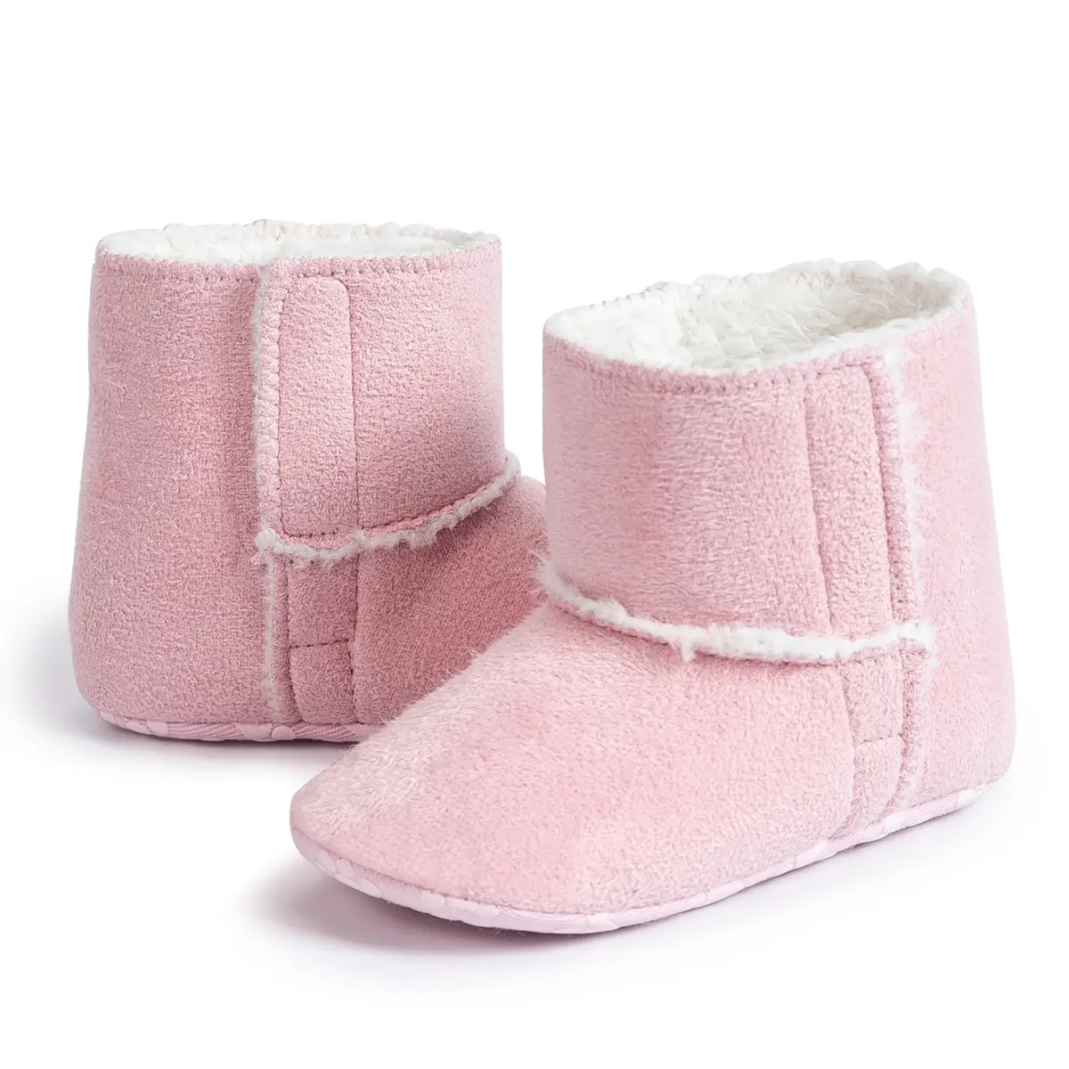 Pink Fleece Lined Baby Boots 0-18 Months — feature 7