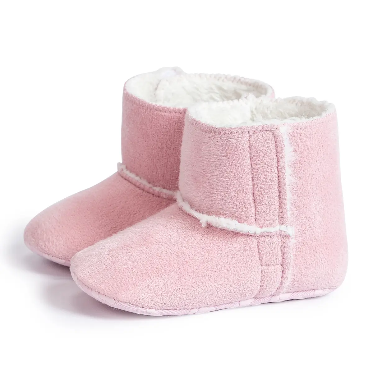 Pink Fleece Lined Baby Boots 0-18 Months