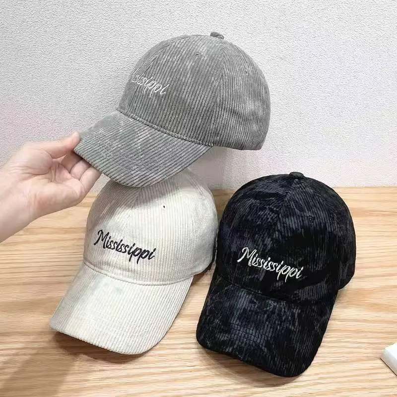 American Retro Corduroy Cap Men Maroon Gray Sunshade - Image 8