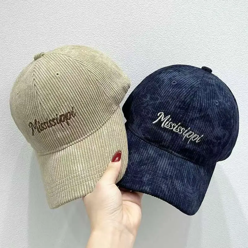 American Retro Corduroy Cap Men Maroon Gray Sunshade - Image 9