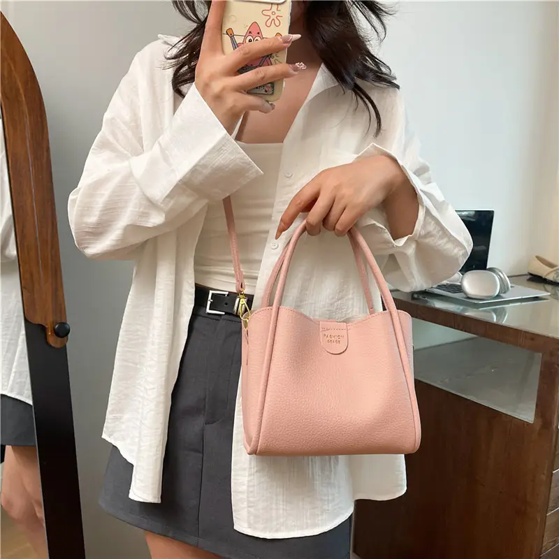 Women Bucket Bag Brown Leather Shoulder Crossbody 2025 - Image 9
