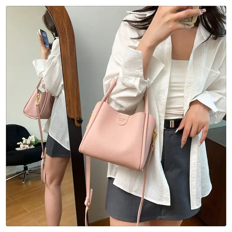Women Bucket Bag Brown Leather Shoulder Crossbody 2025 — feature 15