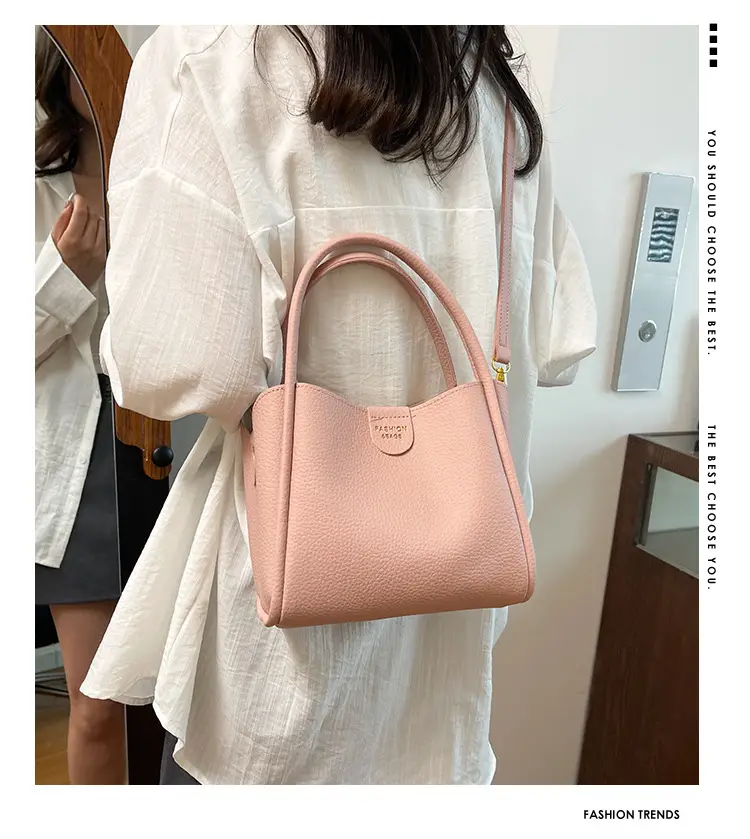 Women Bucket Bag Brown Leather Shoulder Crossbody 2025 — feature 3