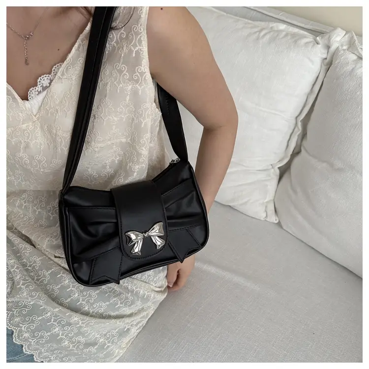 White Korean Style Bow Shoulder Bag for Women — feature 17